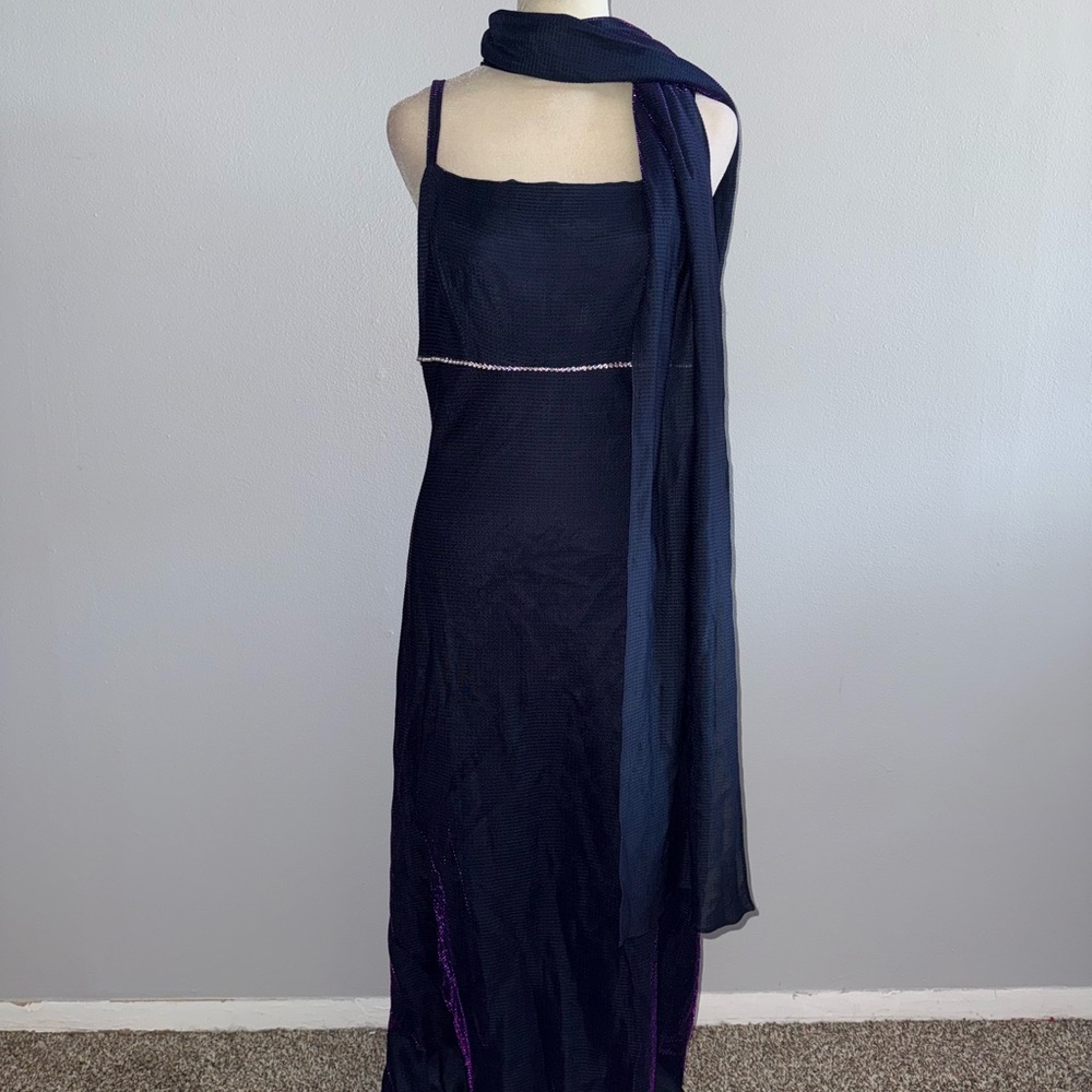 JUMP Apparel Navy Formal Dress w Scarf